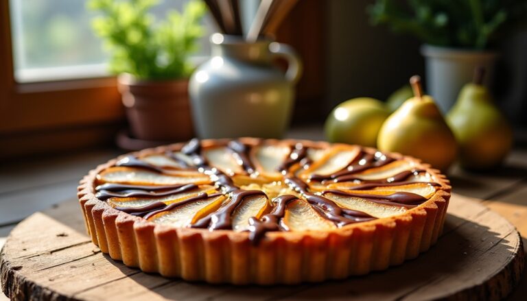 Délicieuse tarte poire-chocolat : une recette simple et gourmande à réaliser chez soi