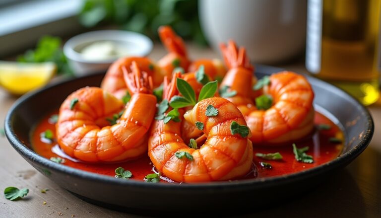 Délicieuses gambas flambées au pastis : recette express et savoureuse